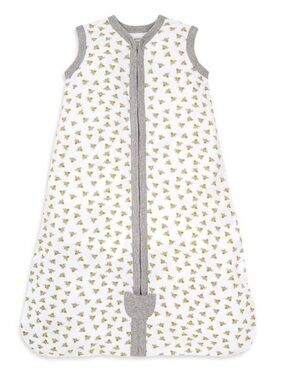 Burt's Bees Baby Beekeeper Organic Cotton White Bee Sleep Sack Wearable Blanket